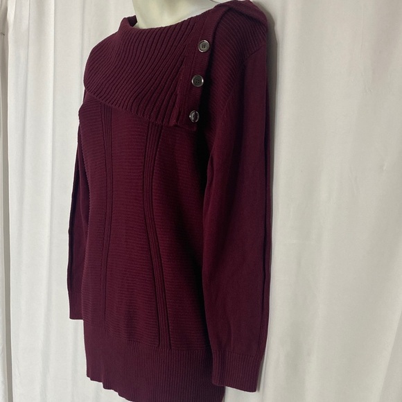 Style & Co. Burgundy Cowl Neck Sweater - Picture 3 of 10